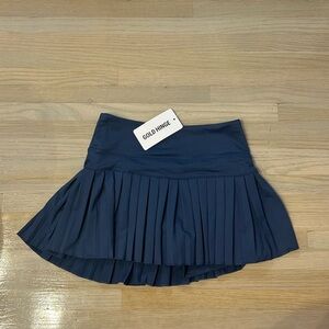 Gold Hinge Navy Mini Skirt